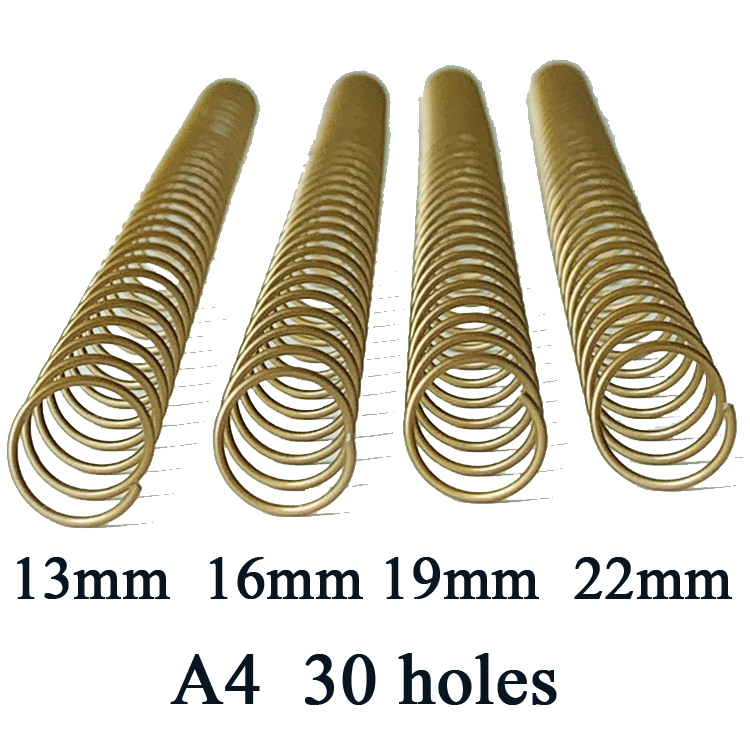 11mm 13mm 16mm 19mm 20pcs A4 Binder Spiral Ring 30-hole Binding Rings Snake Ring Book Binding Loose Leaf Binder Rings Metal Ring